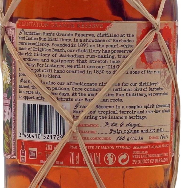 Plantation Rum Barbados Grande Reserve 0,7 L 40% vol Plantation Rum Barbados Grande Reserve 0,7 L 40% vol
